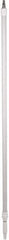 Vikan - 115 x 1-1/4" Aluminum Squeegee Handle - European Threaded Connection, White, Telescoping - Apex Tool & Supply