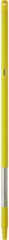 Vikan - 39-1/2 x 1-1/4" Stainless Steel Squeegee Handle - European Threaded Connection, Yellow - Apex Tool & Supply