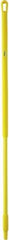 Vikan - 51 x 1-1/4" Fiberglass Squeegee Handle - European Threaded Connection, Yellow - Apex Tool & Supply