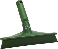 Vikan - 9.84" Rubber Blade Bench Squeegee - Single Edge, Green, Plastic Holder - Apex Tool & Supply