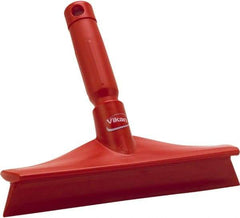 Vikan - 9.84" Rubber Blade Bench Squeegee - Single Edge, Red, Plastic Holder - Apex Tool & Supply