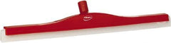 Vikan - 24" Foam Rubber Blade Floor Squeegee - Double Edge, Red, Plastic Holder - Apex Tool & Supply