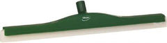 Vikan - 24" Foam Rubber Blade Floor Squeegee - Double Edge, Green, Plastic Holder - Apex Tool & Supply