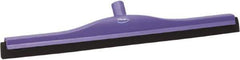 Vikan - 24" Foam Rubber Blade Bench Squeegee - Double Edge, Purple, Plastic Holder - Apex Tool & Supply