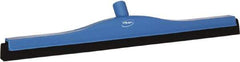 Vikan - 24" Foam Rubber Blade Bench Squeegee - Double Edge, Blue, Plastic Holder - Apex Tool & Supply