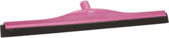 Vikan - 24" Foam Rubber Blade Bench Squeegee - Double Edge, Pink, Plastic Holder - Apex Tool & Supply