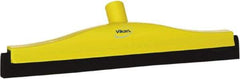 Vikan - 16" Foam Rubber Blade Bench Squeegee - Double Edge, Yellow, Plastic Holder - Apex Tool & Supply