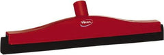 Vikan - 16" Foam Rubber Blade Bench Squeegee - Double Edge, Red, Plastic Holder - Apex Tool & Supply