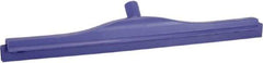 Vikan - 24" Rubber Blade Floor Squeegee - Double Edge, Purple, Plastic Holder - Apex Tool & Supply