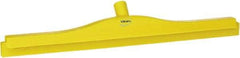 Vikan - 24" Rubber Blade Floor Squeegee - Double Edge, Yellow, Plastic Holder - Apex Tool & Supply