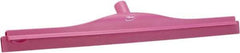 Vikan - 24" Rubber Blade Floor Squeegee - Double Edge, Pink, Plastic Holder - Apex Tool & Supply