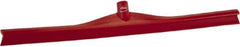 Vikan - 27.56" Rubber Blade Floor Squeegee - Single Edge, Red, Plastic Holder - Apex Tool & Supply