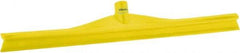 Vikan - 23.62" Rubber Blade Floor Squeegee - Single Edge, Yellow, Plastic Holder - Apex Tool & Supply