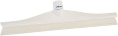 Vikan - 15-3/4" Rubber Blade Floor Squeegee - Single Edge, White, Plastic Holder - Apex Tool & Supply