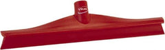 Vikan - 15-3/4" Rubber Blade Floor Squeegee - Single Edge, Red, Plastic Holder - Apex Tool & Supply