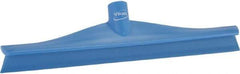Vikan - 15-3/4" Rubber Blade Floor Squeegee - Single Edge, Blue, Plastic Holder - Apex Tool & Supply
