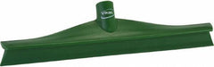 Vikan - 15-3/4" Rubber Blade Floor Squeegee - Single Edge, Green, Plastic Holder - Apex Tool & Supply