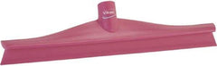 Vikan - 15-3/4" Rubber Blade Floor Squeegee - Single Edge, Pink, Plastic Holder - Apex Tool & Supply