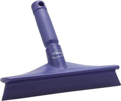 Vikan - 9.84" Rubber Blade Bench Squeegee - Single Edge, Purple, Plastic Holder - Apex Tool & Supply