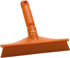 Vikan - 9.84" Rubber Blade Bench Squeegee - Single Edge, Orange, Plastic Holder - Apex Tool & Supply