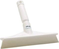 Vikan - 9.84" Rubber Blade Bench Squeegee - Single Edge, White, Plastic Holder - Apex Tool & Supply