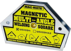Mag-Mate - 4-3/8" Wide x 3/4" Deep x 3" High, Rare Earth Magnetic Welding & Fabrication Square - 55 Lb Average Pull Force - Apex Tool & Supply