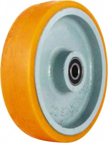 Caster Connection - 8 Inch Diameter x 2 Inch Wide, Polyurethane on Iron Caster Wheel - 1,500 Lb. Capacity, 2.2 Inch Hub Length, 1/2 Inch Axle Diameter, Sealed Precision Ball Bearing - Apex Tool & Supply