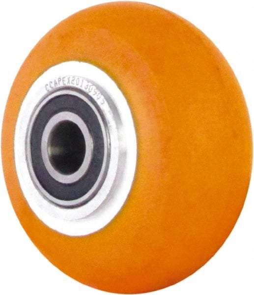 Caster Connection - 4 Inch Diameter x 2 Inch Wide, Polyurethane on Aluminum Caster Wheel - 650 Lb. Capacity, 2.2 Inch Hub Length, 1/2 Inch Axle Diameter, Sealed Precision Ball Bearing - Apex Tool & Supply