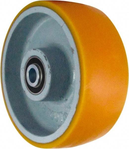 Caster Connection - 8 Inch Diameter x 3 Inch Wide, Polyurethane on Iron Caster Wheel - 2,300 Lb. Capacity, 3-1/4 Inch Hub Length, 3/4 Inch Axle Diameter, Sealed Precision Ball Bearing - Apex Tool & Supply