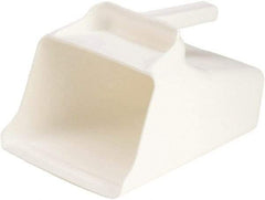 Remco - 128 oz White Polypropylene Flat Bottom Scoop - 8.7" Wide x 6.7" Deep Bowl, 11" OAL - Apex Tool & Supply