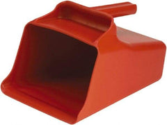 Remco - 128 oz Red Polypropylene Flat Bottom Scoop - 8.7" Wide x 6.7" Deep Bowl, 11" OAL - Apex Tool & Supply