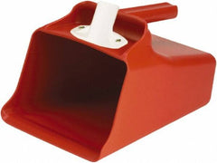 Remco - 128 oz Red Polypropylene Flat Bottom Scoop - 8.7" Wide x 7.3" Deep Bowl, 11" OAL - Apex Tool & Supply