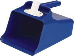Remco - 128 oz Blue Polypropylene Flat Bottom Scoop - 8.7" Wide x 7.3" Deep Bowl, 11" OAL - Apex Tool & Supply
