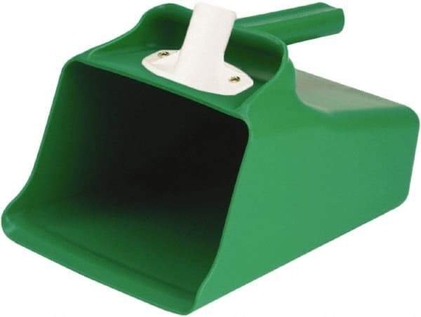 Remco - 128 oz Green Polypropylene Flat Bottom Scoop - 8.7" Wide x 7.3" Deep Bowl, 11" OAL - Apex Tool & Supply