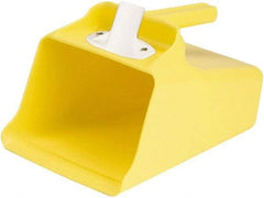 Remco - 128 oz Yellow Polypropylene Flat Bottom Scoop - 8.7" Wide x 7.3" Deep Bowl, 11" OAL - Apex Tool & Supply