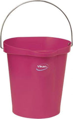 Vikan - 3 Gal, Polypropylene Round Pink Single Pail with Pour Spout - Handle Included - Apex Tool & Supply
