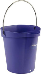 Vikan - 1-1/2 Gal, Polypropylene Round Purple Single Pail with Pour Spout - Handle Included - Apex Tool & Supply