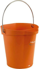 Vikan - 1-1/2 Gal, Polypropylene Round Orange Single Pail with Pour Spout - Handle Included - Apex Tool & Supply