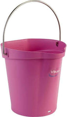 Vikan - 1-1/2 Gal, Polypropylene Round Pink Single Pail with Pour Spout - Handle Included - Apex Tool & Supply