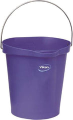 Vikan - 3 Gal, Polypropylene Round Purple Single Pail with Pour Spout - Handle Included - Apex Tool & Supply