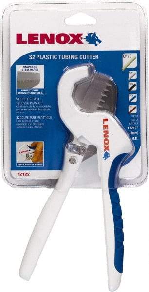 Lenox - 1-5/16" to 1" Pipe Capacity, Tube Cutter - Cuts Plastic, Rubber, PVC, CPVC - Apex Tool & Supply