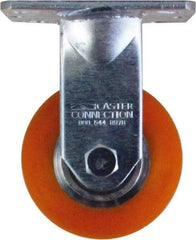 Caster Connection - 4" Diam x 2" Wide x 5-5/8" OAH Top Plate Mount Rigid Caster - Polyurethane, 700 Lb Capacity, Sealed Precision Ball Bearing, 4 x 4-1/2" Plate - Apex Tool & Supply