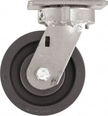 Caster Connection - 5" Diam x 2" Wide x 6-1/2" OAH Top Plate Mount Swivel Caster - High Grade Nylon, 1,200 Lb Capacity, Sealed Precision Ball Bearing, 4 x 4-1/2" Plate - Apex Tool & Supply