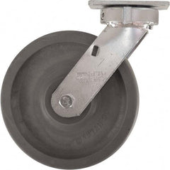 Caster Connection - 8" Diam x 2" Wide x 9-1/2" OAH Top Plate Mount Swivel Caster - High Grade Nylon, 2,000 Lb Capacity, Sealed Precision Ball Bearing, 4 x 4-1/2" Plate - Apex Tool & Supply
