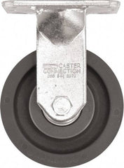 Caster Connection - 5" Diam x 2" Wide x 6-1/2" OAH Top Plate Mount Rigid Caster - High Grade Nylon, 1,200 Lb Capacity, Sealed Precision Ball Bearing, 4 x 4-1/2" Plate - Apex Tool & Supply