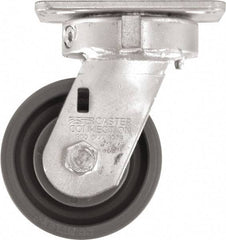 Caster Connection - 4" Diam x 2" Wide x 5-5/8" OAH Top Plate Mount Swivel Caster - High Grade Nylon, 1,000 Lb Capacity, Sealed Precision Ball Bearing, 4 x 4-1/2" Plate - Apex Tool & Supply