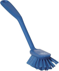 Vikan - 1" Bristle Length, Polyester Food Service Brush - 2-11/16" Long x 1" Wide Head, 10-1/2" OAL, Blue, Polypropylene Block - Apex Tool & Supply