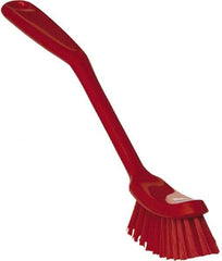 Vikan - 1" Bristle Length, Polyester Food Service Brush - 2-7/8" Long x 1" Wide Head, 11" OAL, Red, Polypropylene Block - Apex Tool & Supply