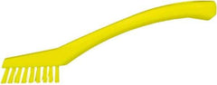 Vikan - 5/8" Bristle Length, Polyester Food Service Brush - 2-5/16" Long x 1/2" Wide Head, 8" OAL, Yellow, Polypropylene Block - Apex Tool & Supply