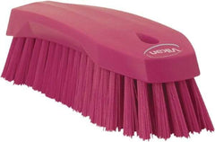 Vikan - 1.3" Bristle Length, Polyester Utility Scrub Brush - 7" Long x 3" Wide Head, 8" OAL, Pink, Polypropylene Block - Apex Tool & Supply